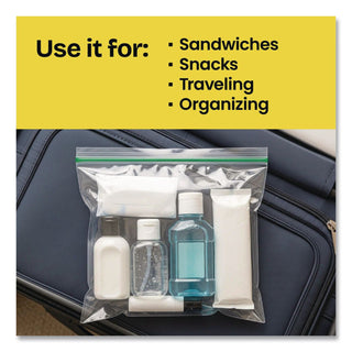 Sandwich Zipper Bags, 6.63" x 8", Clear, 600/Carton