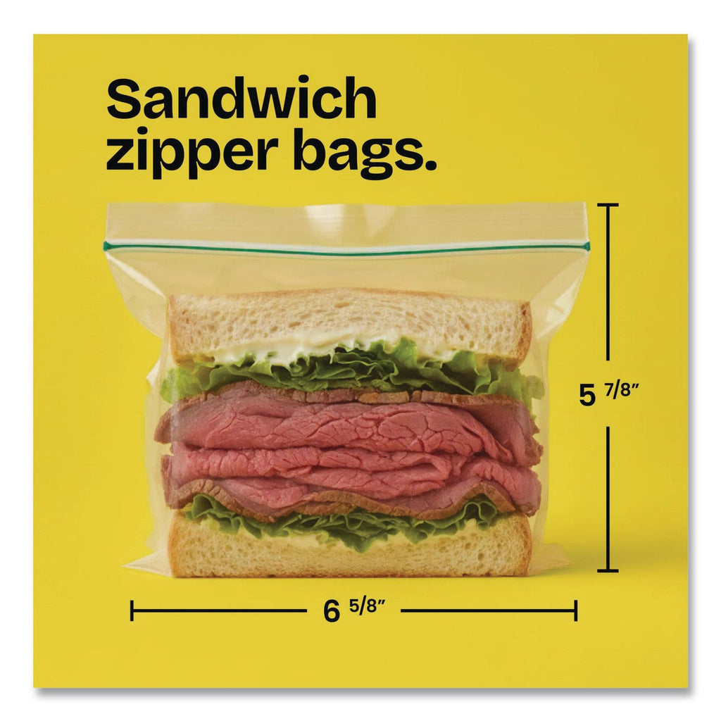 Sandwich Zipper Bags, 6.63" x 8", Clear, 600/Carton