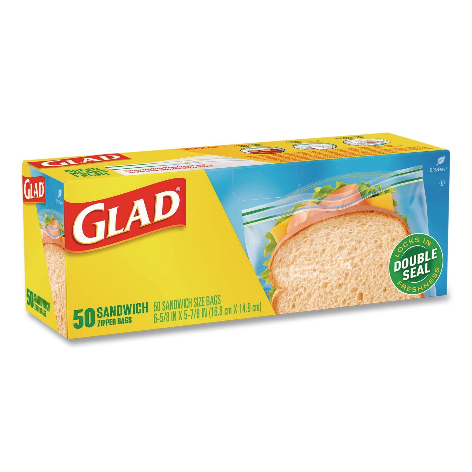Sandwich Zipper Bags, 6.63" x 8", Clear, 600/Carton