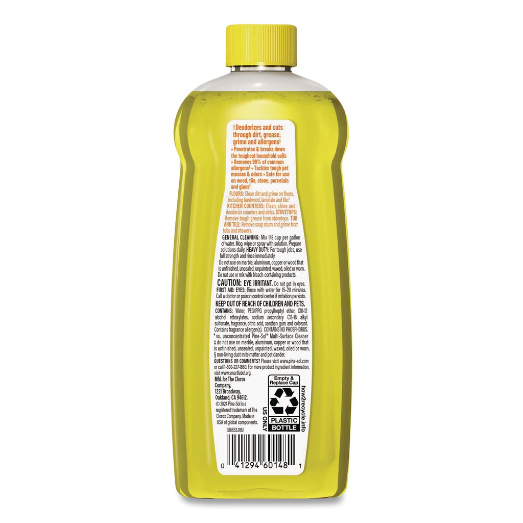 Multi-Surface Cleaner Concentrated, Lemon Fresh Scent, 14 oz Bottle, 12/Carton