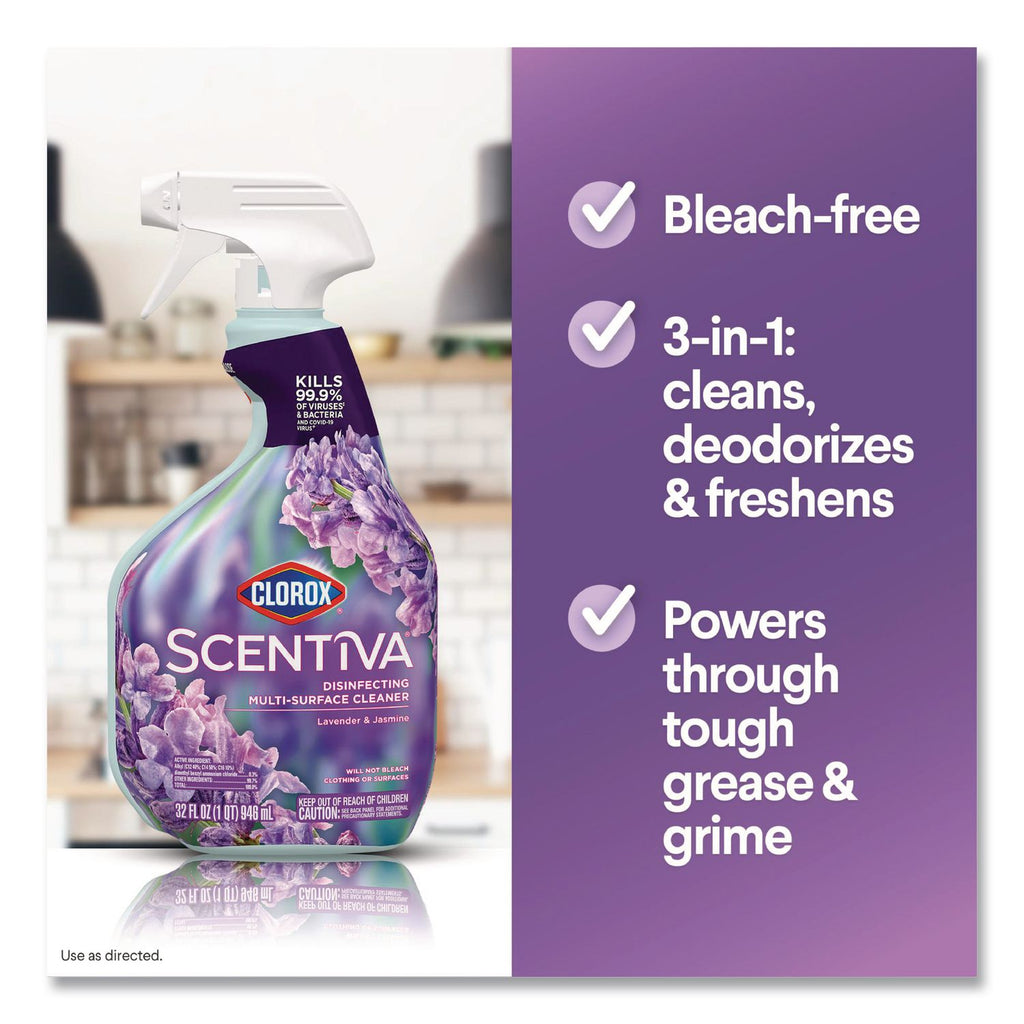 Scentiva Multi Surface Cleaner, Tuscan Lavender and Jasmine, 32 oz, 9/Carton