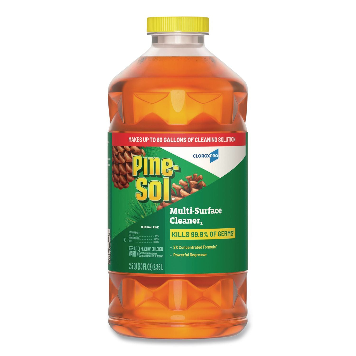 CloroxPro Multi-Surface Cleaner Disinfectant Concentrated, Original Pine, 80 oz Bottle