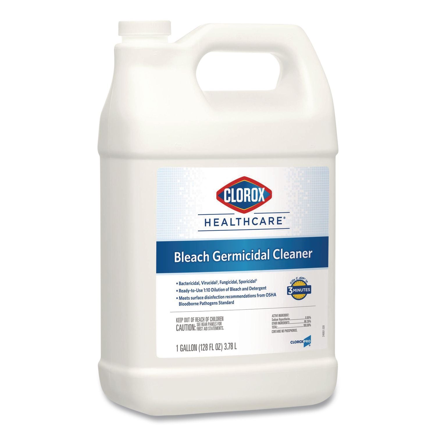 Bleach Germicidal Cleaner, 128 oz Refill Bottle, 4/Carton
