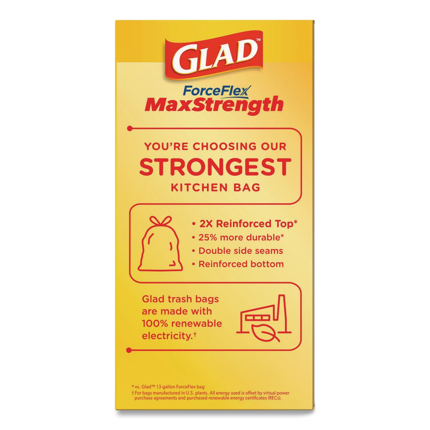 ForceFlexPlus OdorShield Tall Kitchen Drawstring Trash Bags, 13 gal, 0.9 mil, 24" x 28", White, 34 Bags/Box, 6 Boxes/Carton