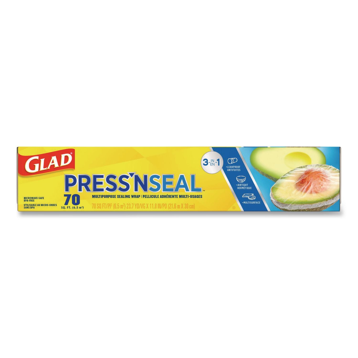 Press'n Seal Food Plastic Wrap, 70 Square Foot Roll, 12 Rolls/Carton