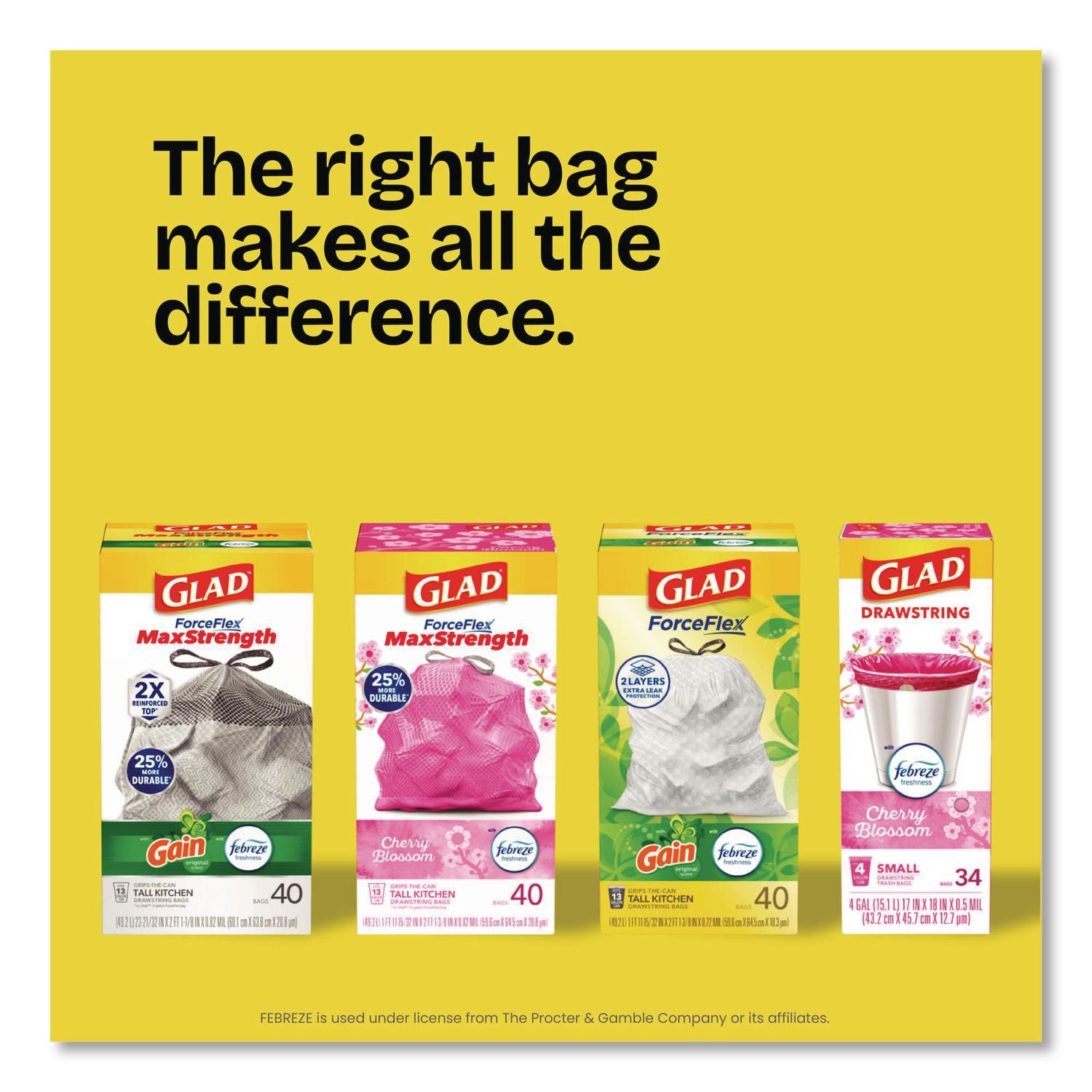 OdorShield Tall Kitchen Drawstring Bags, 13 gal, 0.95 mil, 24" x 27.38", White, 80/Box
