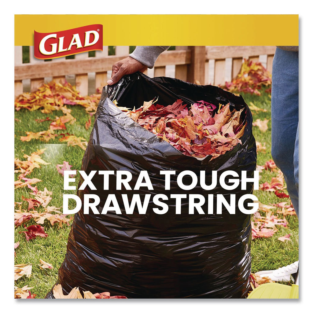 Drawstring Large Trash Bags, 30 gal, 1.05 mil, 30" x 33", Black, 90/Carton
