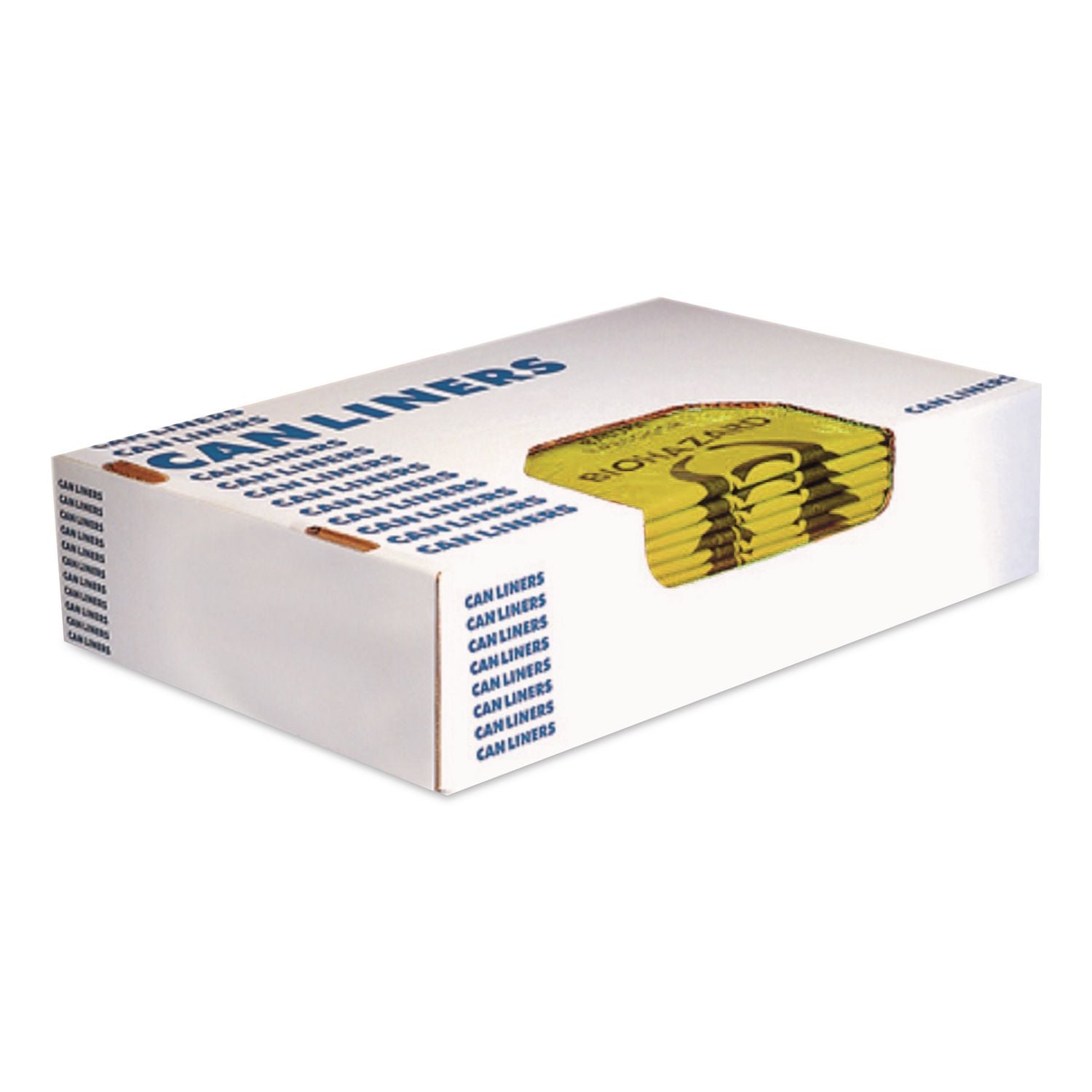 Healthcare Biohazard Printed Can Liners, 20-30 gal, 1.3 mil, 30" x 43", Yellow, 200/Carton