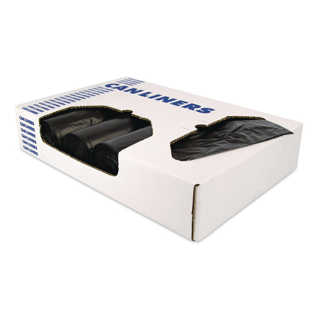 Linear Low Density Can Liners with AccuFit Sizing, 32 gal, 1.3 mil, 33" x 44", Black, 20 Bags/Roll, 5 Rolls/Carton