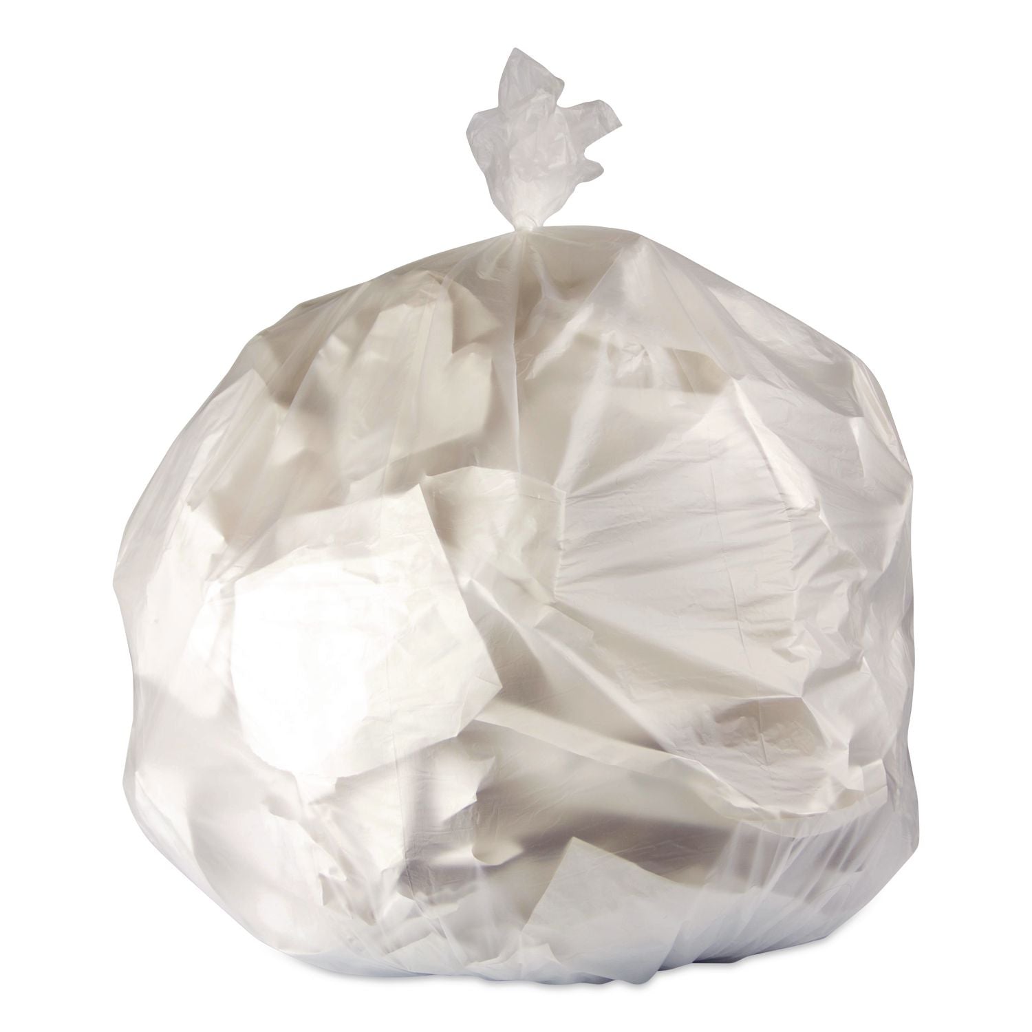 High-Density Waste Can Liners, 45 gal, 14 mic, 40" x 48", Natural, 250/Carton