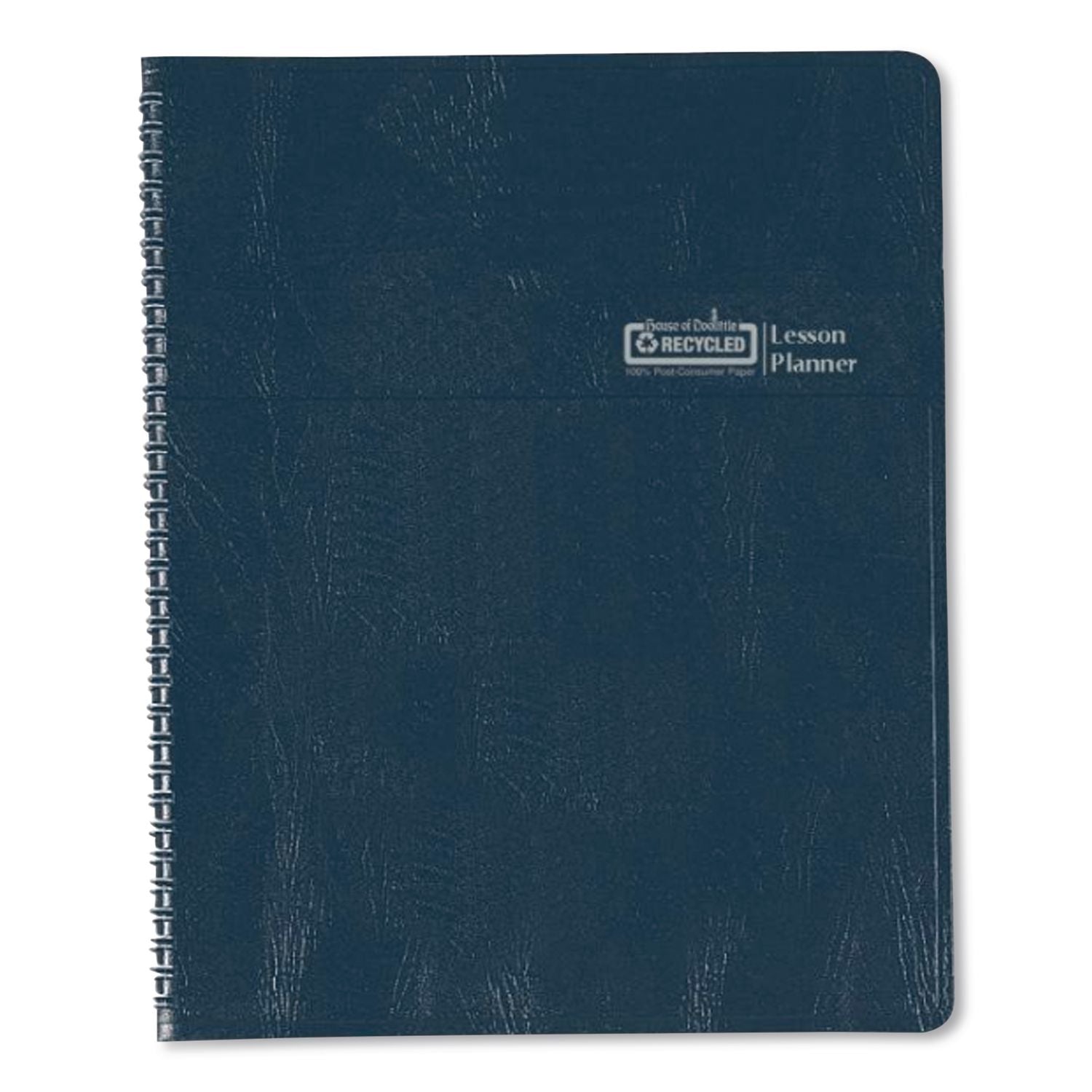 Recycled Lesson Plan Book, Weekly, Two-Page Spread (Eight Classes), 11 x 8.5, Blue Cover