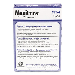 Maxithins Vended Sanitary Napkins #4, Maxi, 250 Individually Boxed Napkins/Carton