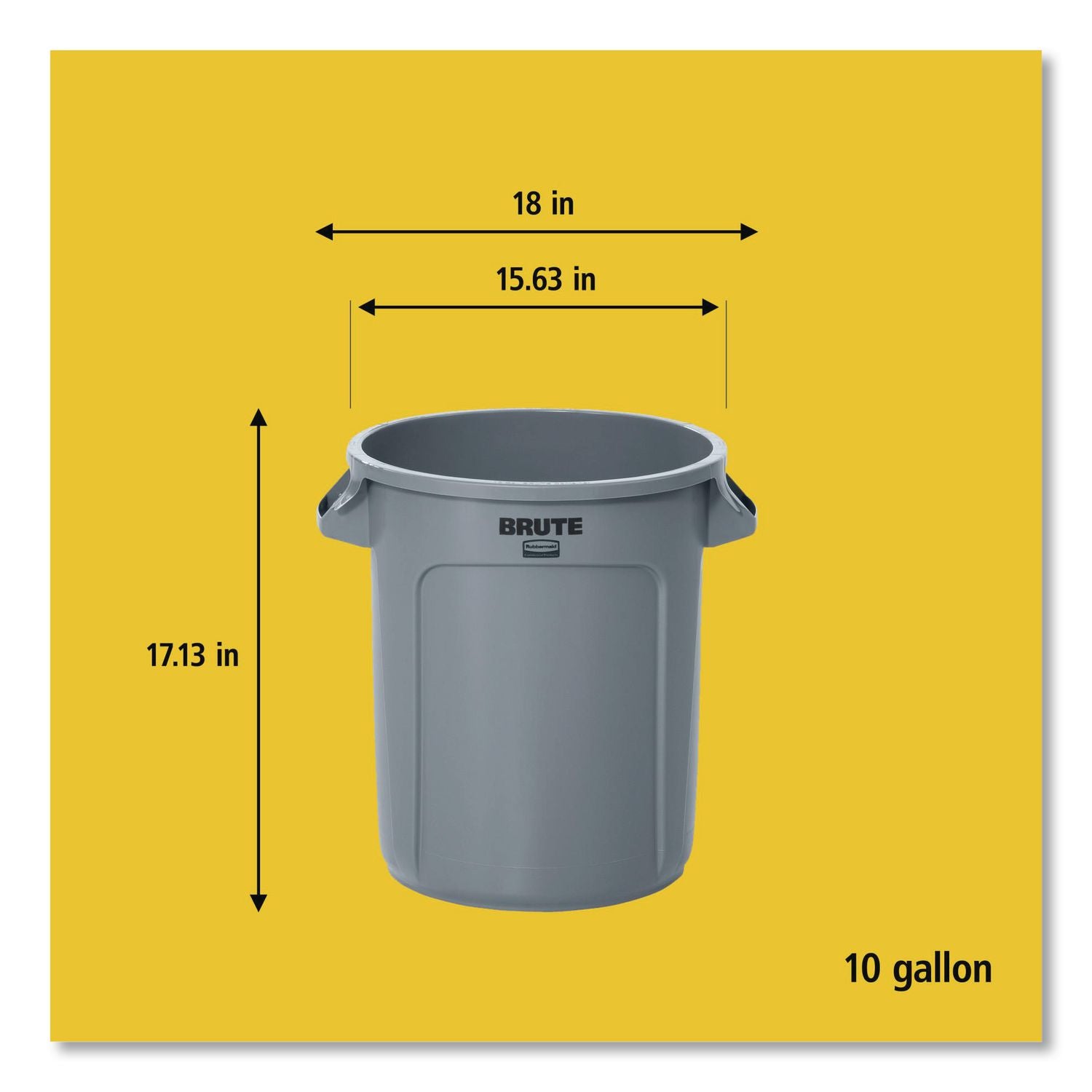 Rubbermaid Commercial Vented Brute 10-gallon Container - 10 gal Capacity - Round - UV Resistant, Vented, Fade Resistant, Crack Resistant, Crush Resistant, Warp Resistant, Reinforced Base, Durable, Tear Resistant, Damage Resistant, Contoured Base Hand
