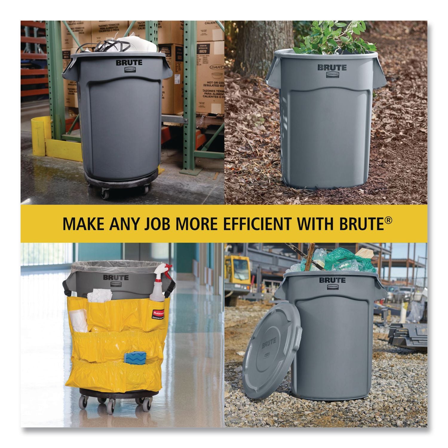 Rubbermaid Commercial Brute 20-Gallon Vented Recycling Container - 20 gal Capacity - Fade Resistant, Durable, Reinforced, UV Coated, Damage Resistant, Warp Resistant, Crack Resistant, Heavy Duty, Handle, Reinforced, Tear Resistant - 22.9" Height x 19