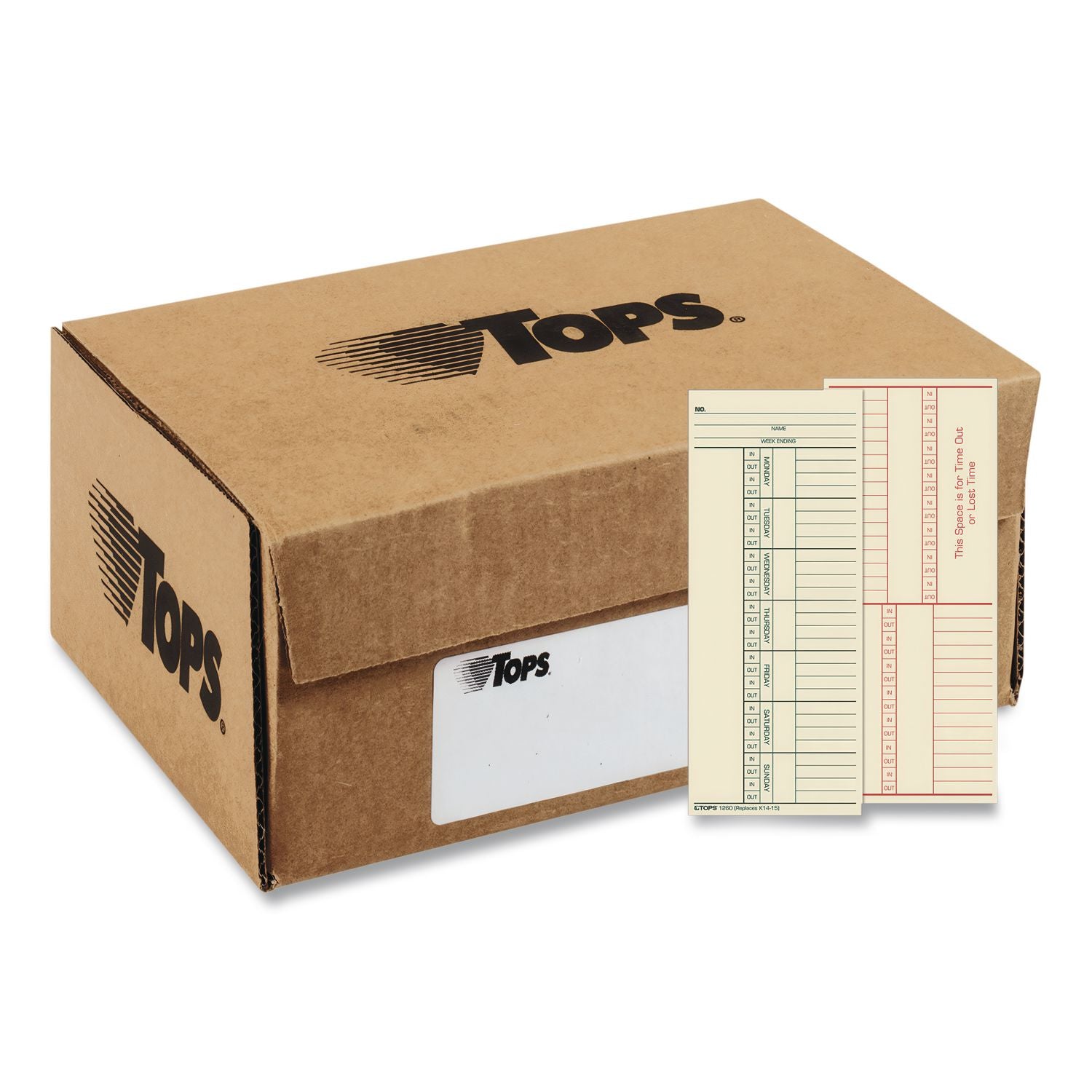 Time Clock Cards, Replacement for K14-15, Two Sides, 3.38 x 8.25, 500/Box