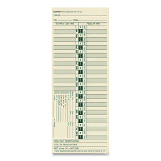 Time Clock Cards, Replacement for CH-107-2, Two Sides, 3.5 x 9, 500/Box