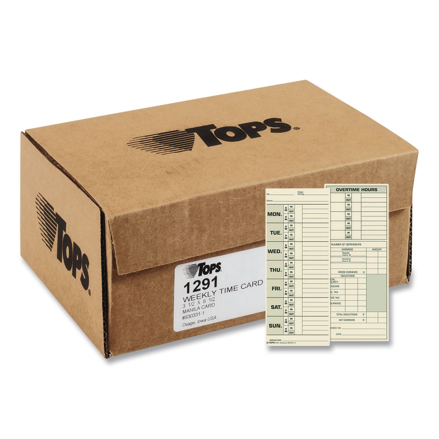 Time Clock Cards, Replacement for 331-10, Two Sides, 3.5 x 8.5, 500/Box