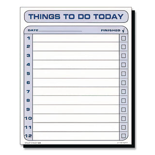 Things To Do Today" Daily Agenda Pad, One-Part (No Copies), 8.5 x 11, 100 Forms Total