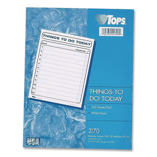 Things To Do Today" Daily Agenda Pad, One-Part (No Copies), 8.5 x 11, 100 Forms Total