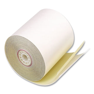 ICONEX 3" Carbonless POS Paper Roll - 3" x 90 ft - 10 / Carton - White, Yellow