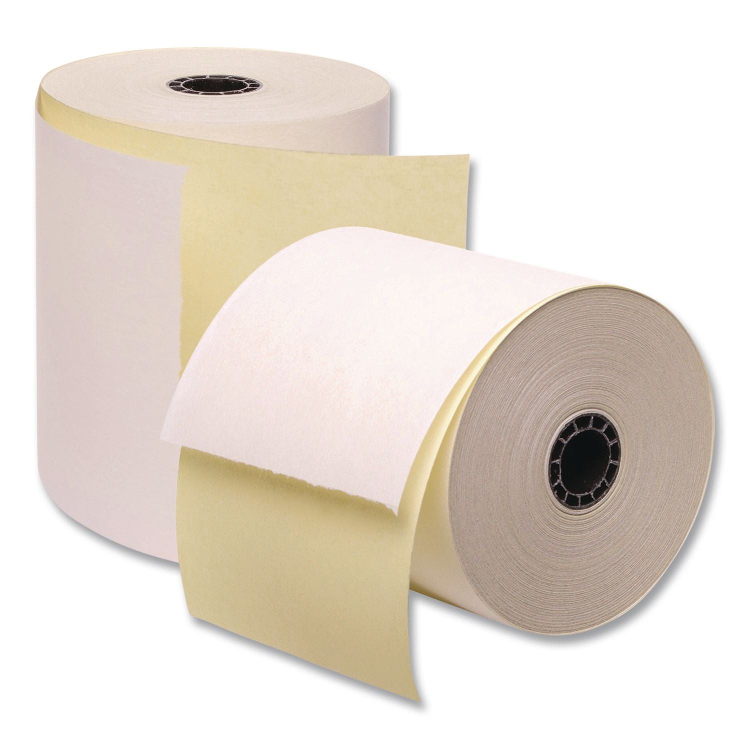 ICONEX 3" Carbonless POS Paper Roll - 3" x 90 ft - 10 / Carton - White, Yellow