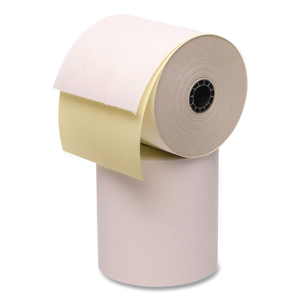 ICONEX 3" Carbonless POS Paper Roll - 3" x 90 ft - 10 / Carton - White, Yellow