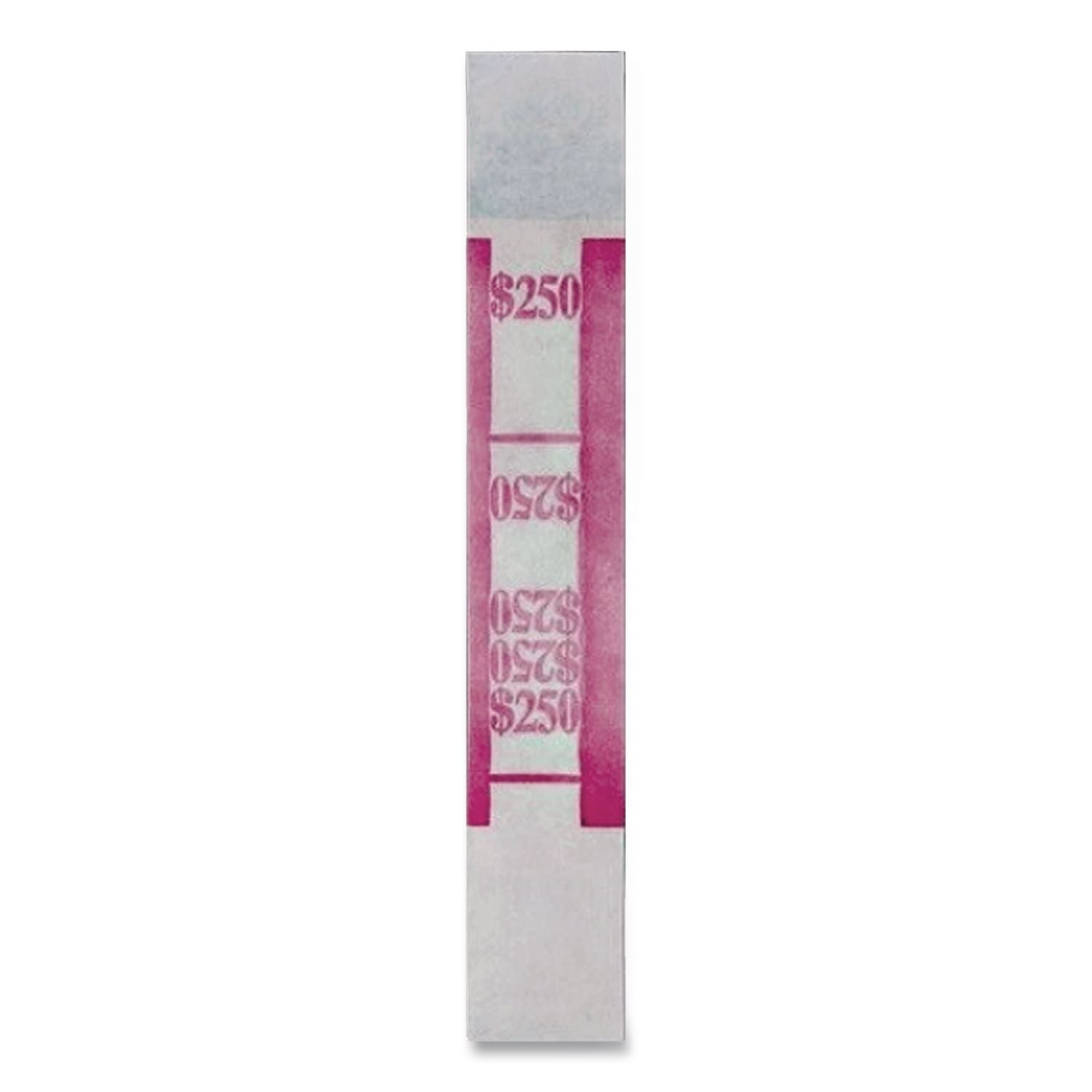 Color-Coded Kraft Currency Straps, Dollar Bill, $250, Self-Adhesive, 1000/Pack