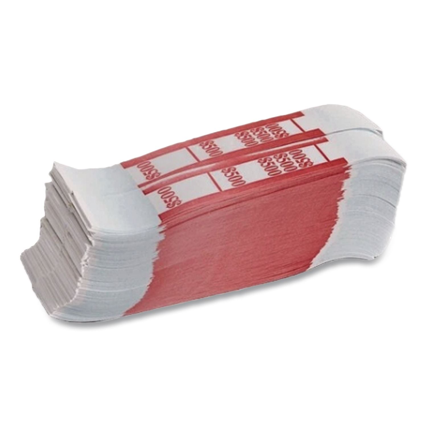Color-Coded Kraft Currency Straps, $5 Bill, $500, Self-Adhesive, 1000/Pack