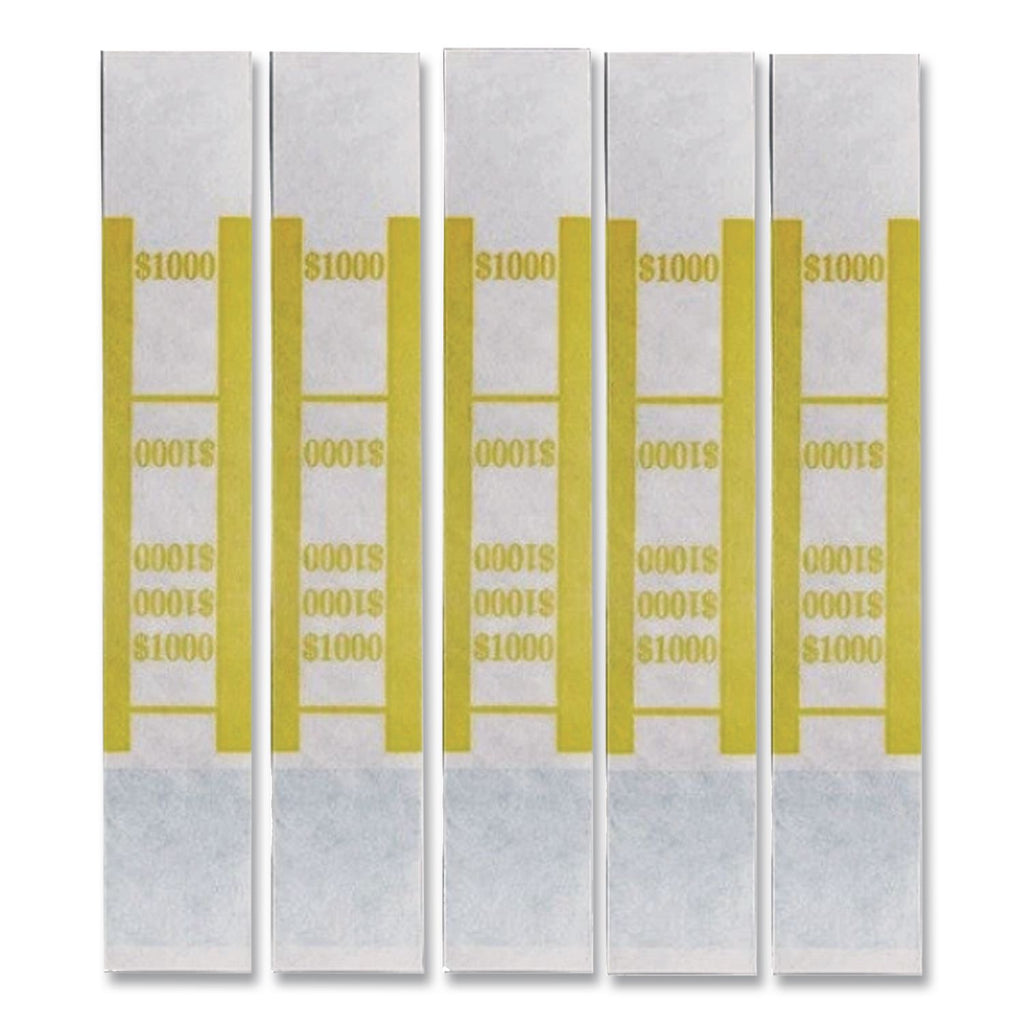 Color-Coded Kraft Currency Straps, $10 Bill, $1000, Self-Adhesive, 1000/Pack
