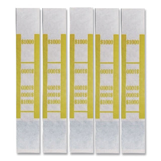 Color-Coded Kraft Currency Straps, $10 Bill, $1000, Self-Adhesive, 1000/Pack