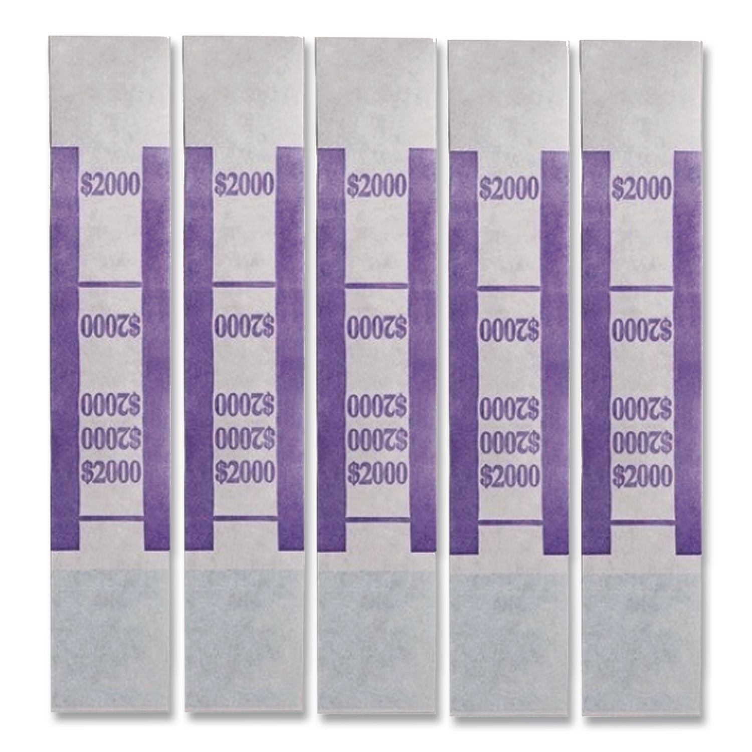 Color-Coded Kraft Currency Straps, $20 Bill, $2000, Self-Adhesive, 1000/Pack