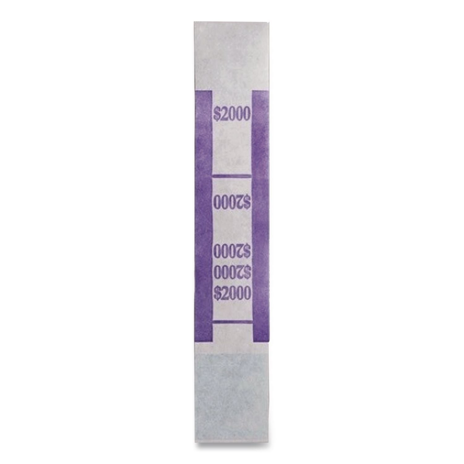 Color-Coded Kraft Currency Straps, $20 Bill, $2000, Self-Adhesive, 1000/Pack