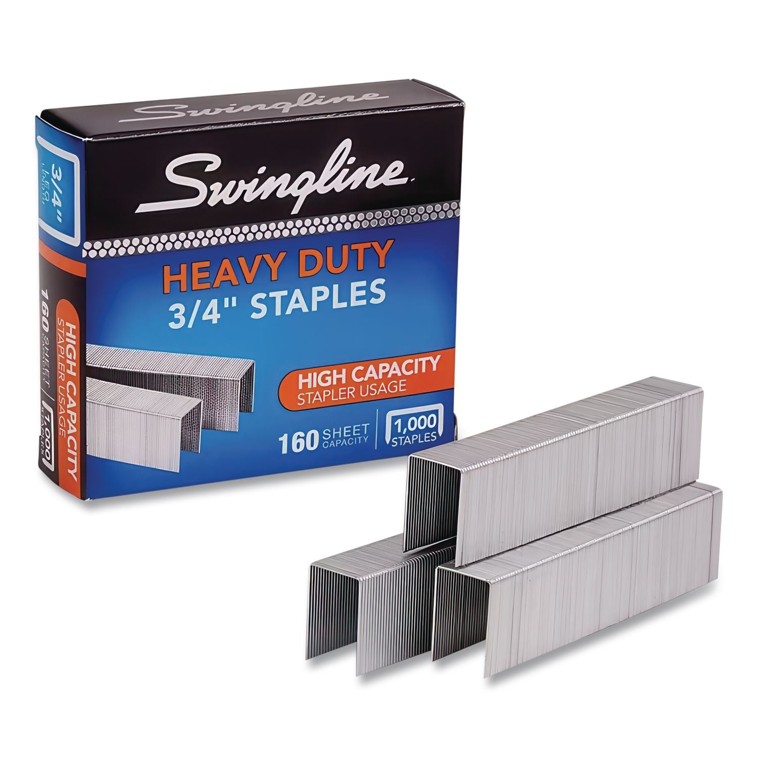 S.F. 13 Heavy-Duty Staples, 0.75" Leg, 0.5" Crown, Steel, 1,000/Box