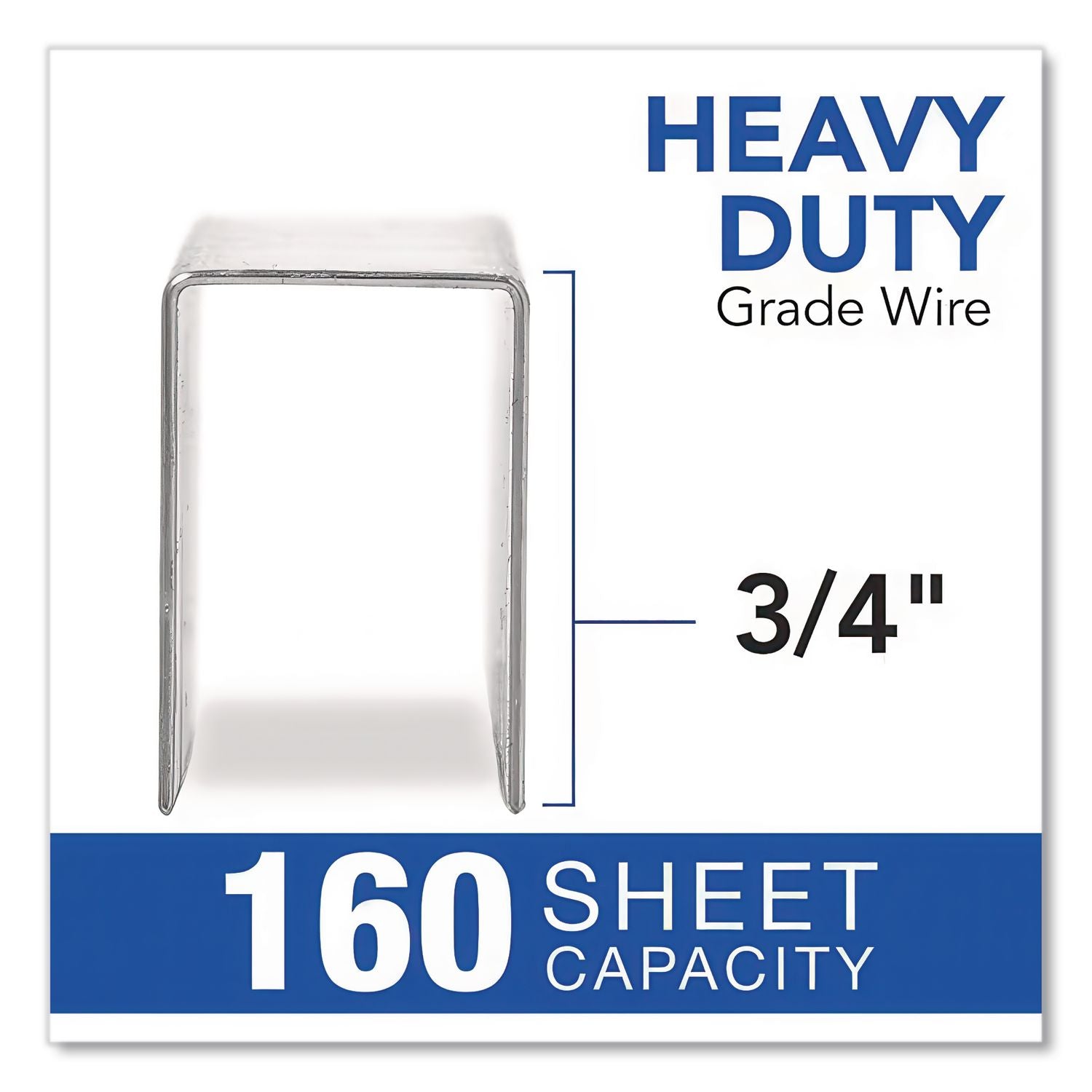 S.F. 13 Heavy-Duty Staples, 0.75" Leg, 0.5" Crown, Steel, 1,000/Box