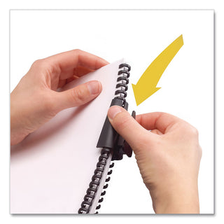 ProClick Easy Edit Spines, 1/2" Diameter, 85 Sheet Capacity, Black, 25/Pack