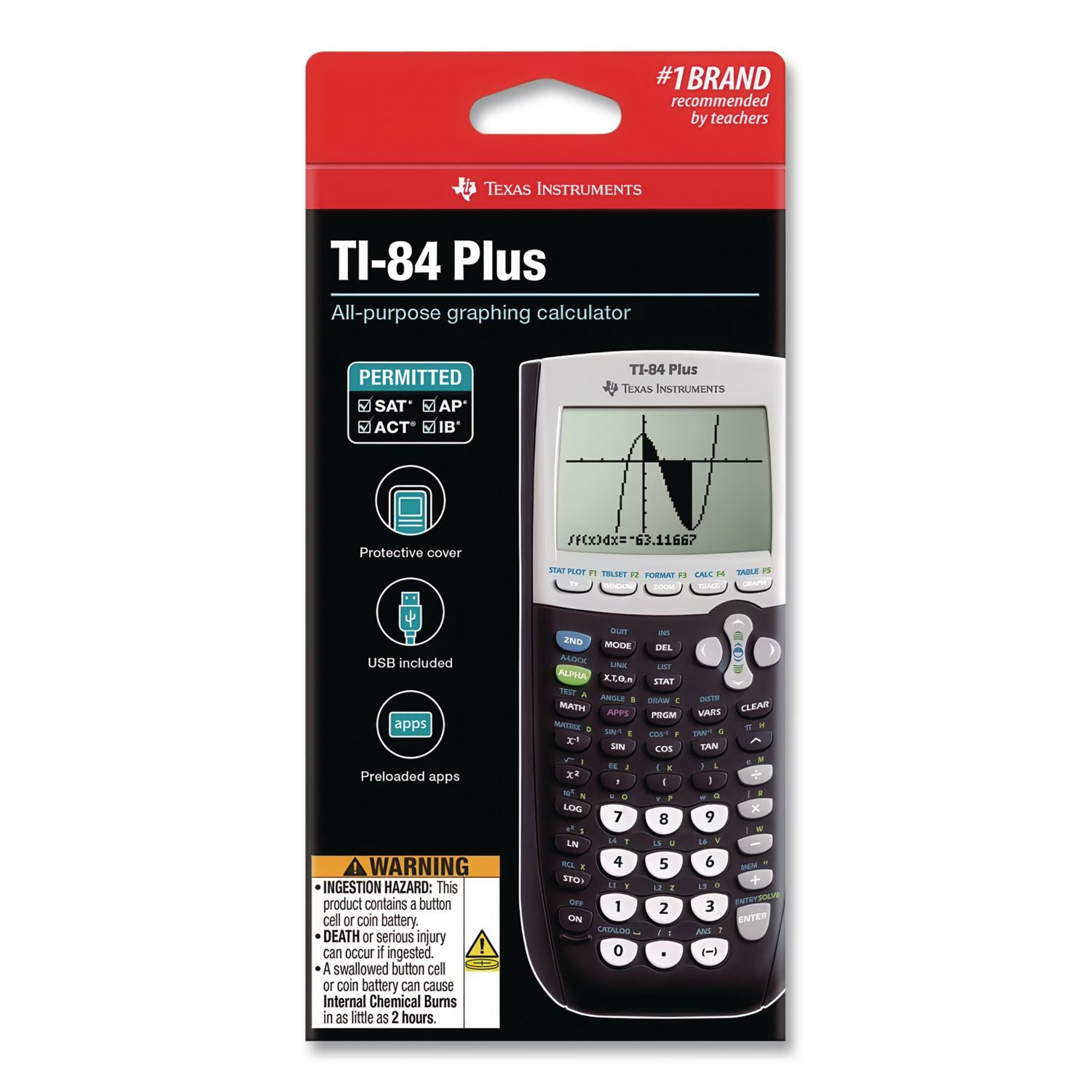 TI-84Plus Programmable Graphing Calculator, 10-Digit LCD