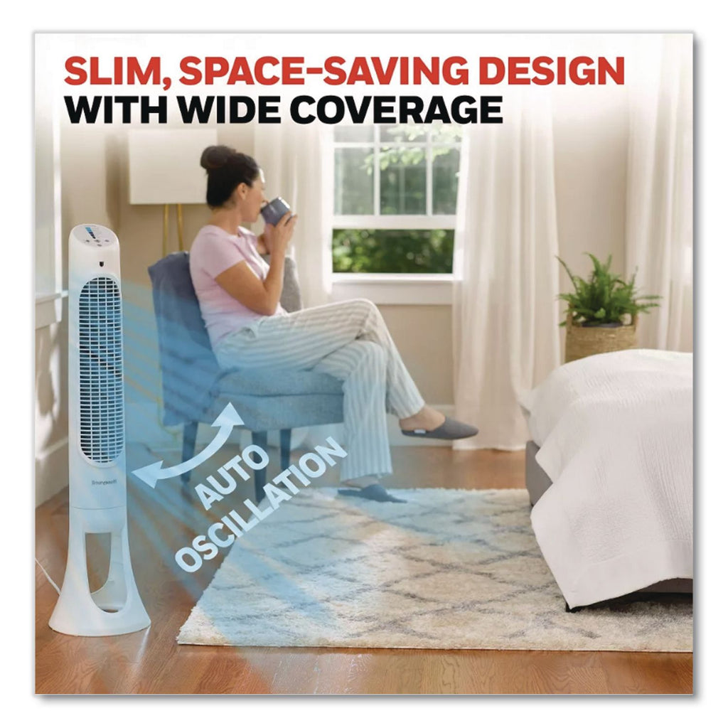 QuietSet Whole Room Tower Fan, White, 5 Speed