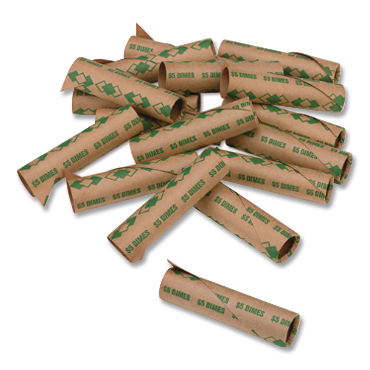 Tubular Coin Wrappers, Dimes, $5, Pop-Open Wrappers, 1000/Pack