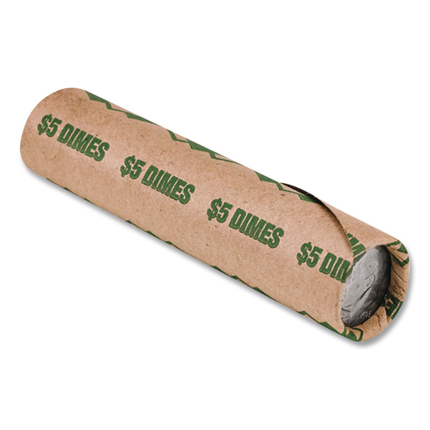 Tubular Coin Wrappers, Dimes, $5, Pop-Open Wrappers, 1000/Pack