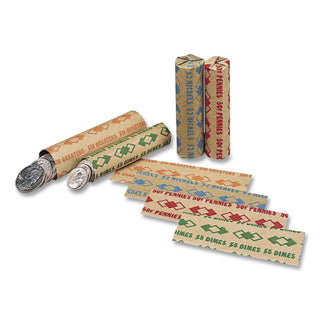 Tubular Coin Wrappers, Dimes, $5, Pop-Open Wrappers, 1000/Pack