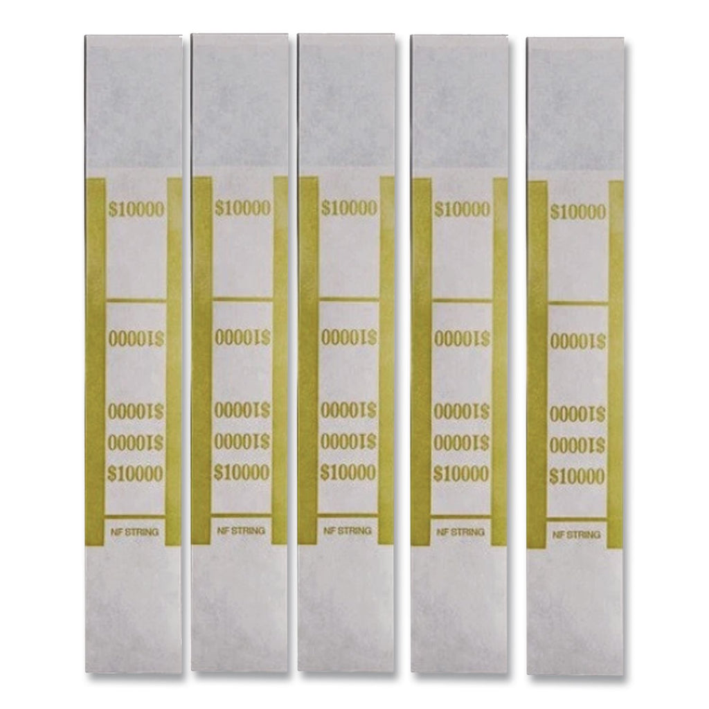 Self-Adhesive Currency Straps, Mustard, $10,000 in $100 Bills, 1000 Bands/Pack