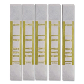 Self-Adhesive Currency Straps, Mustard, $10,000 in $100 Bills, 1000 Bands/Pack