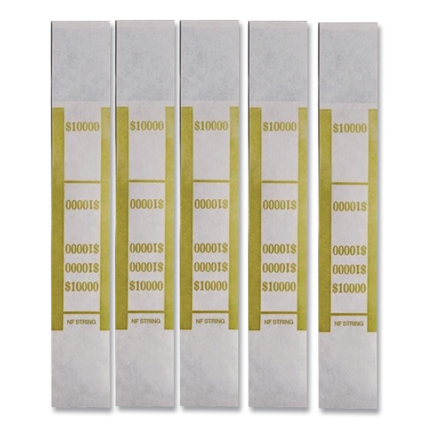 Self-Adhesive Currency Straps, Mustard, $10,000 in $100 Bills, 1000 Bands/Pack