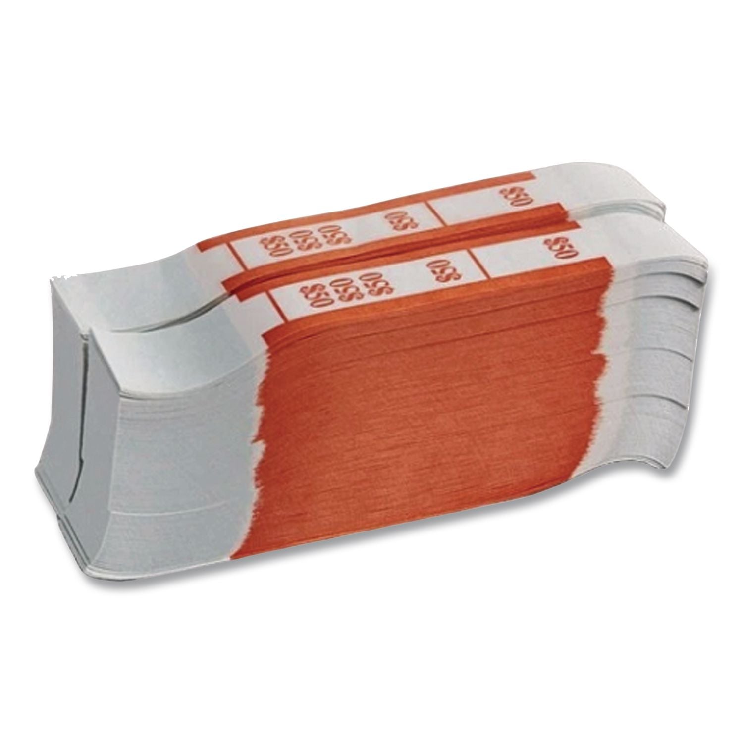 Color-Coded Kraft Currency Straps, Dollar Bill, $50, Self-Adhesive, 1000/Pack
