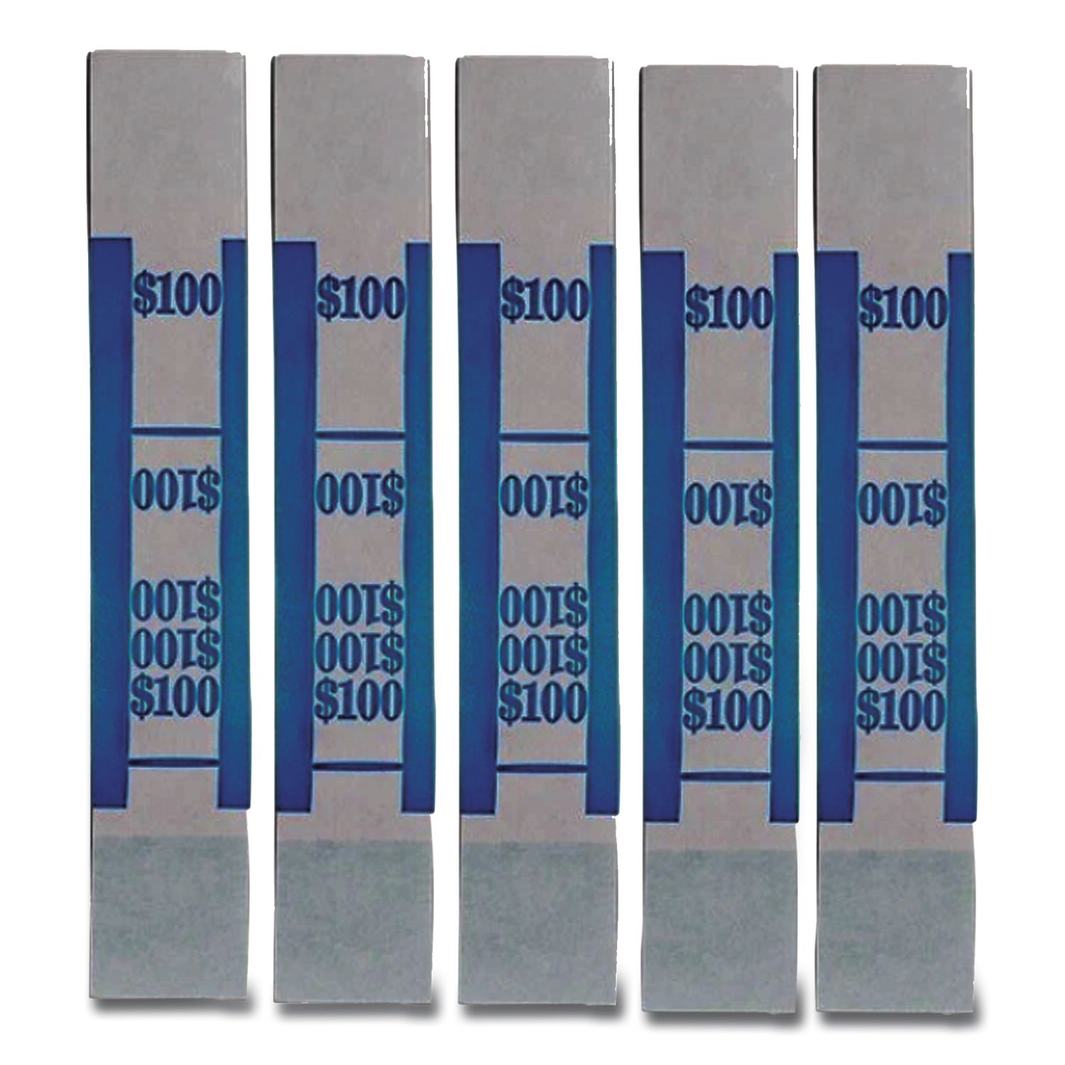 Color-Coded Kraft Currency Straps, Dollar Bill, $100, Self-Adhesive, 1000/Pack