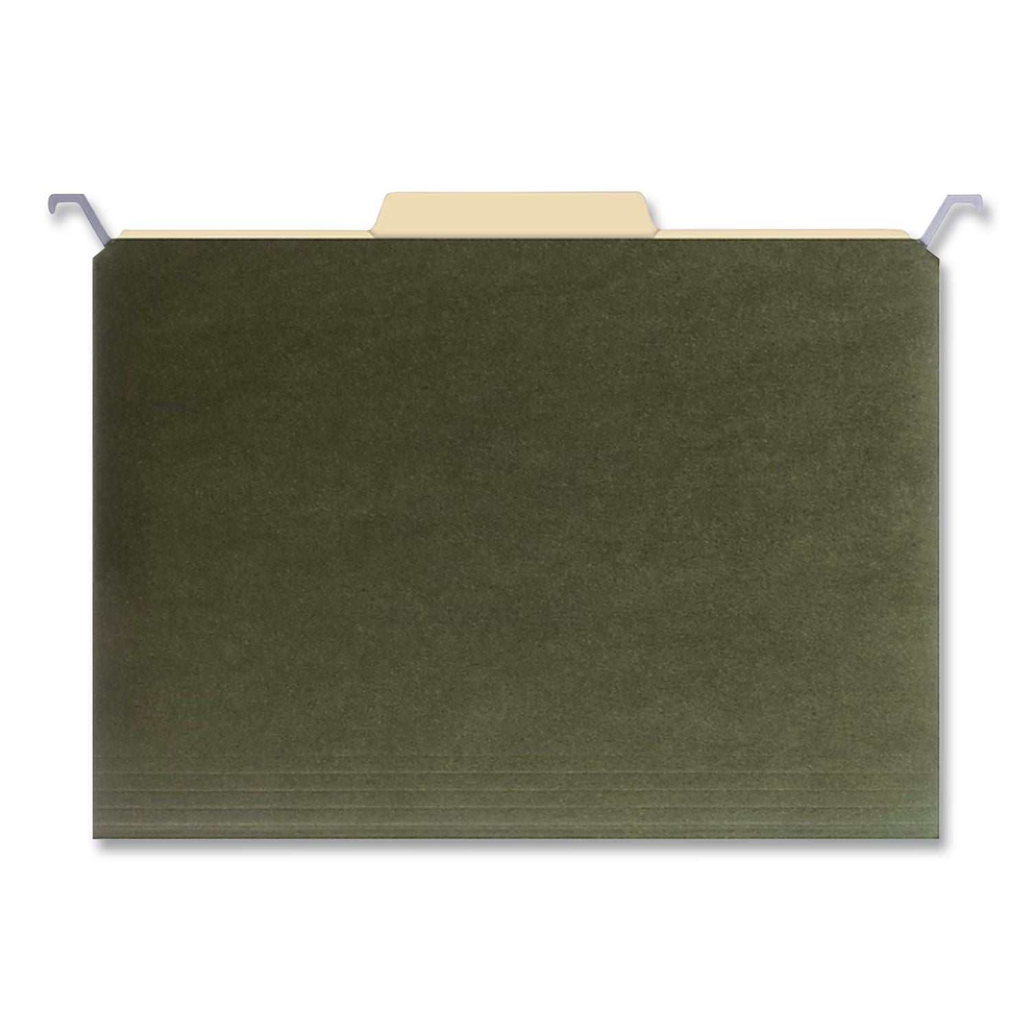 Hanging File Folders with Innovative Top Rail, Legal Size, 1/4-Cut Tabs, Standard Green, 20/Pack