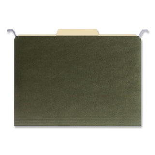 Hanging File Folders with Innovative Top Rail, Legal Size, 1/4-Cut Tabs, Standard Green, 20/Pack