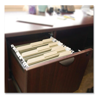 Hanging File Folders with Innovative Top Rail, Legal Size, 1/4-Cut Tabs, Standard Green, 20/Pack