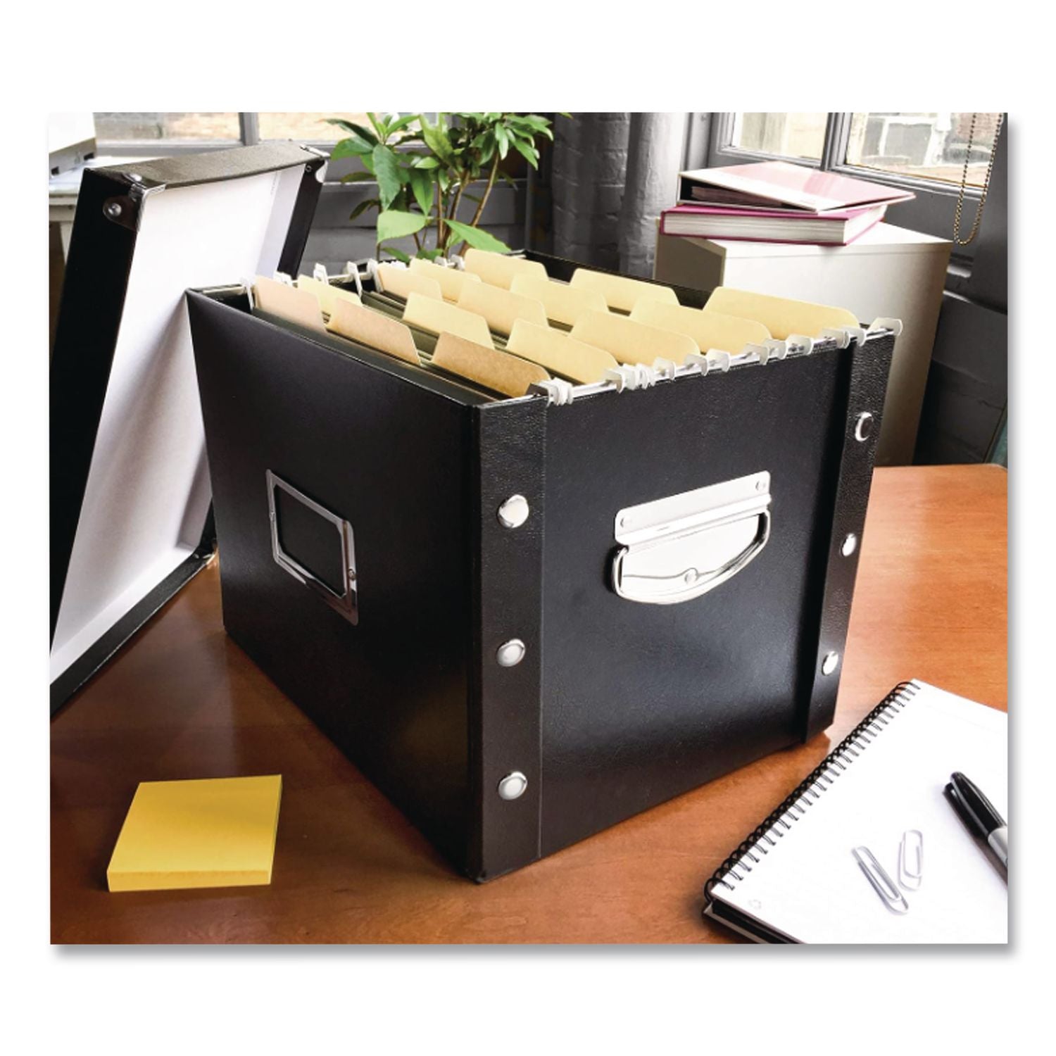 File Box, Letter Files, 11.75" x 9.75" x 9.5", Black