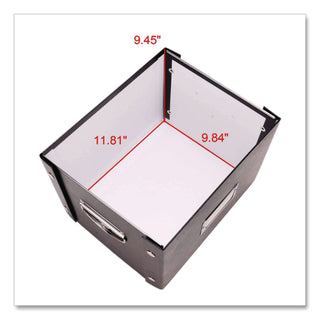 File Box, Letter Files, 11.75" x 9.75" x 9.5", Black